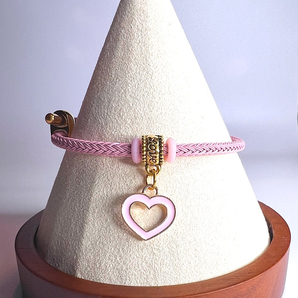 Pink heart bracelet